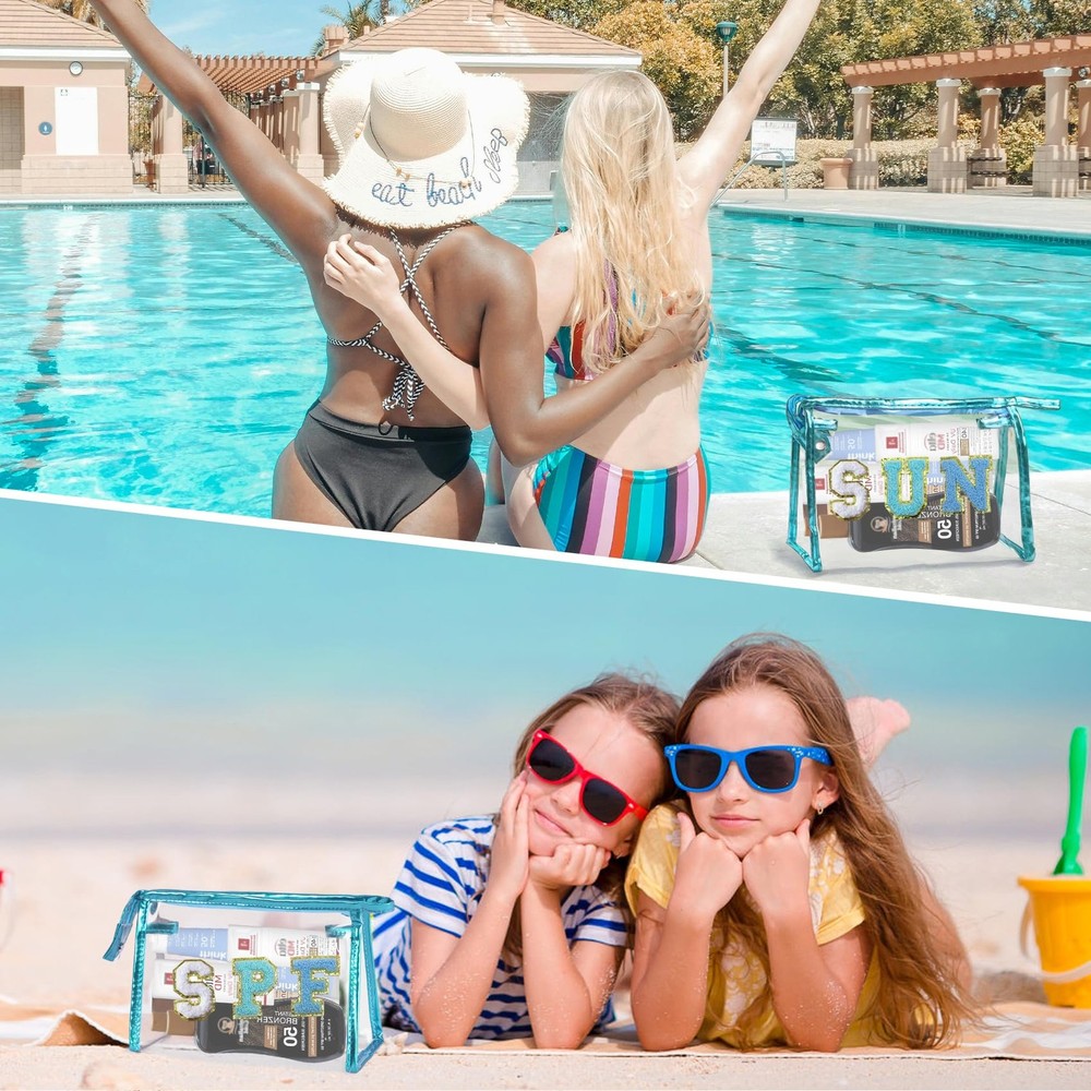 COSHAYSOO Clear Waterproof Makeup Bag Blue