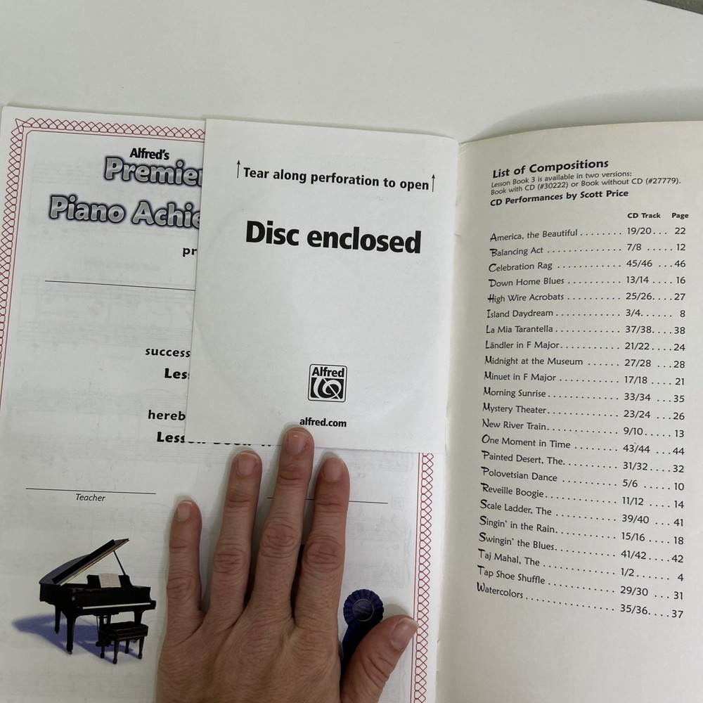 Alfred's Premier Piano Course Lesson 3 Includes CD