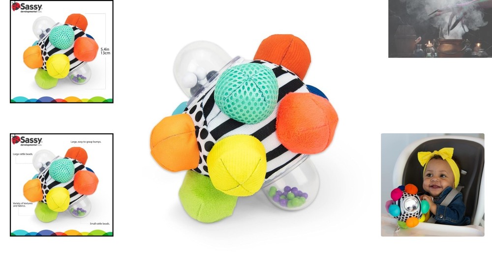 Bright Multi-Textured Bumpy Ball - Ideal for Motor Skill Development in Babies