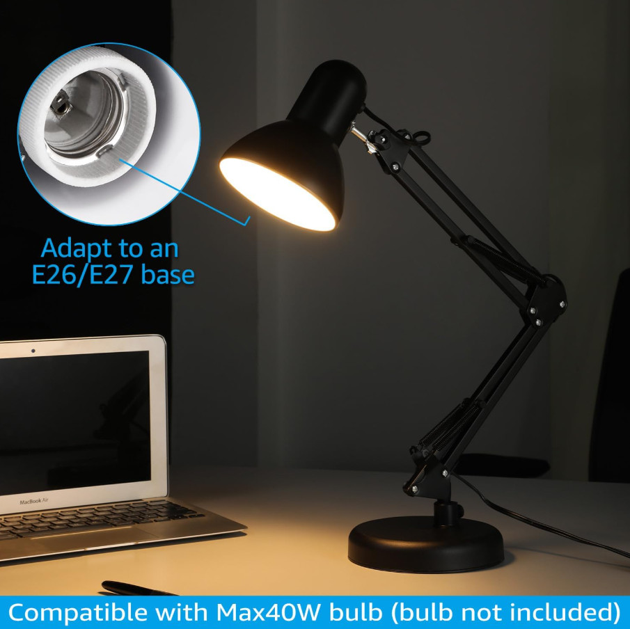 Swing Arm Desk Lamp Clamp Light Work Bench Computer Artist Drafting Studio Table