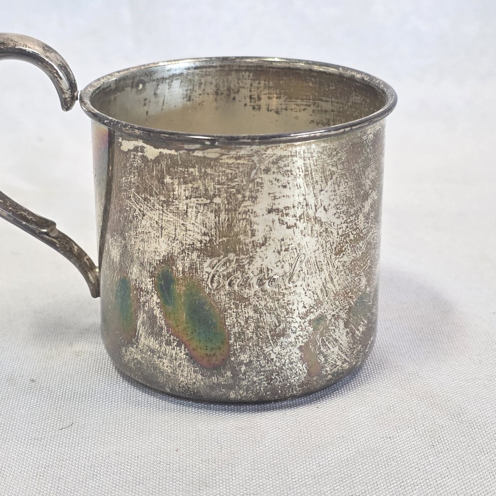 Fisher Sterling Silver Mug 6412 Weighs 1.5oz Monogrammed