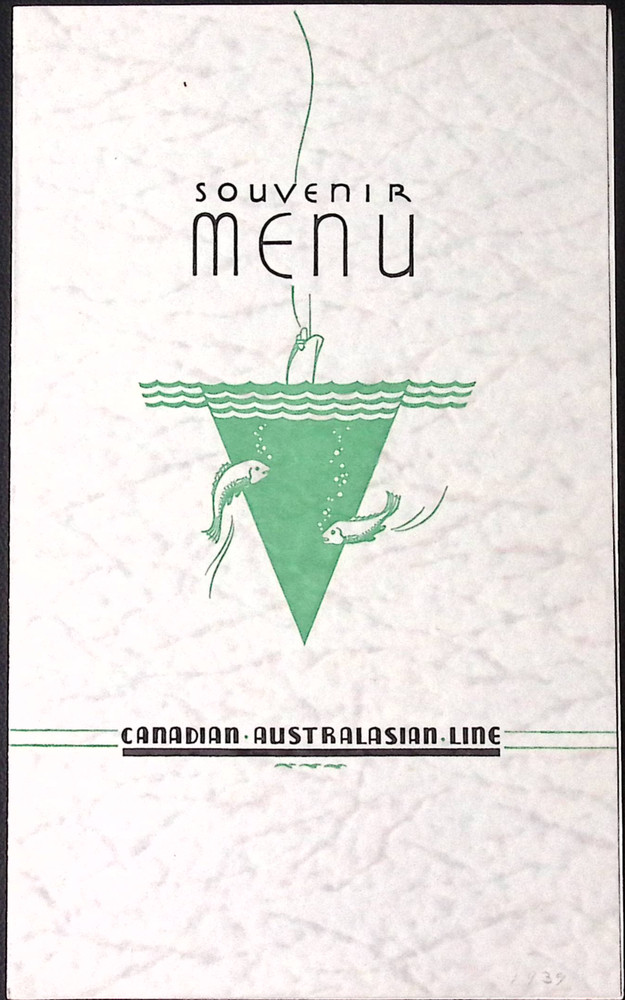 1920s Canadian Australasian Line RMS Niagara Dinner Menu Music Programme