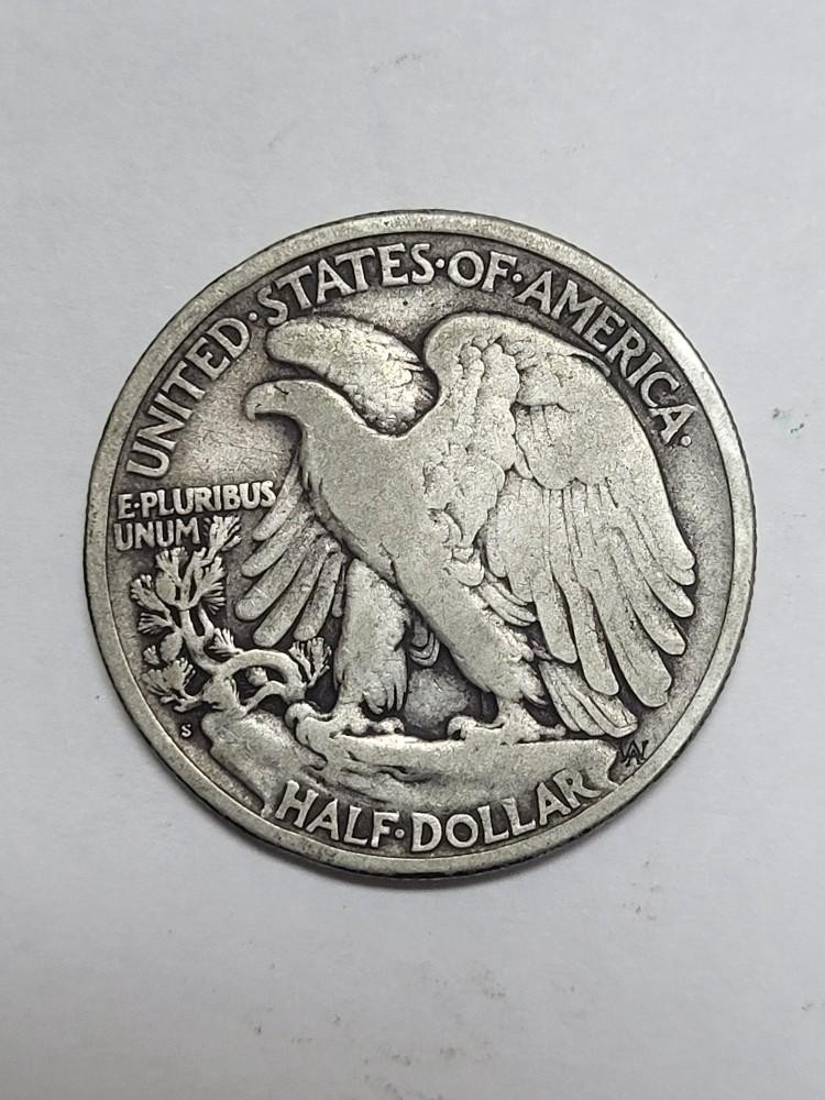 1918 S Walking Liberty Half Dollar NICE USED COIN !!