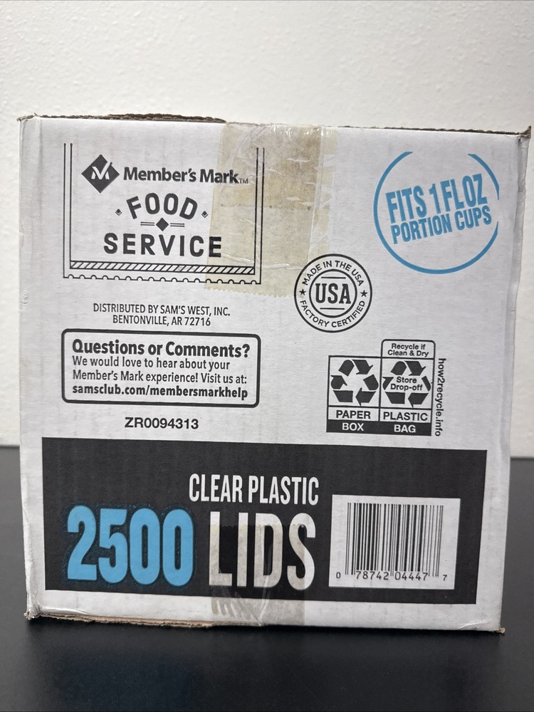 Member's Mark Clear Portion Translucent Container Lids (1 OZ., 2,500Ct.)