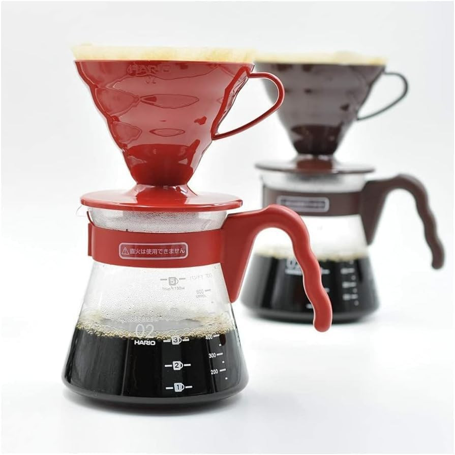 V60 Pour over Coffee Starter Set, Size 02, Red