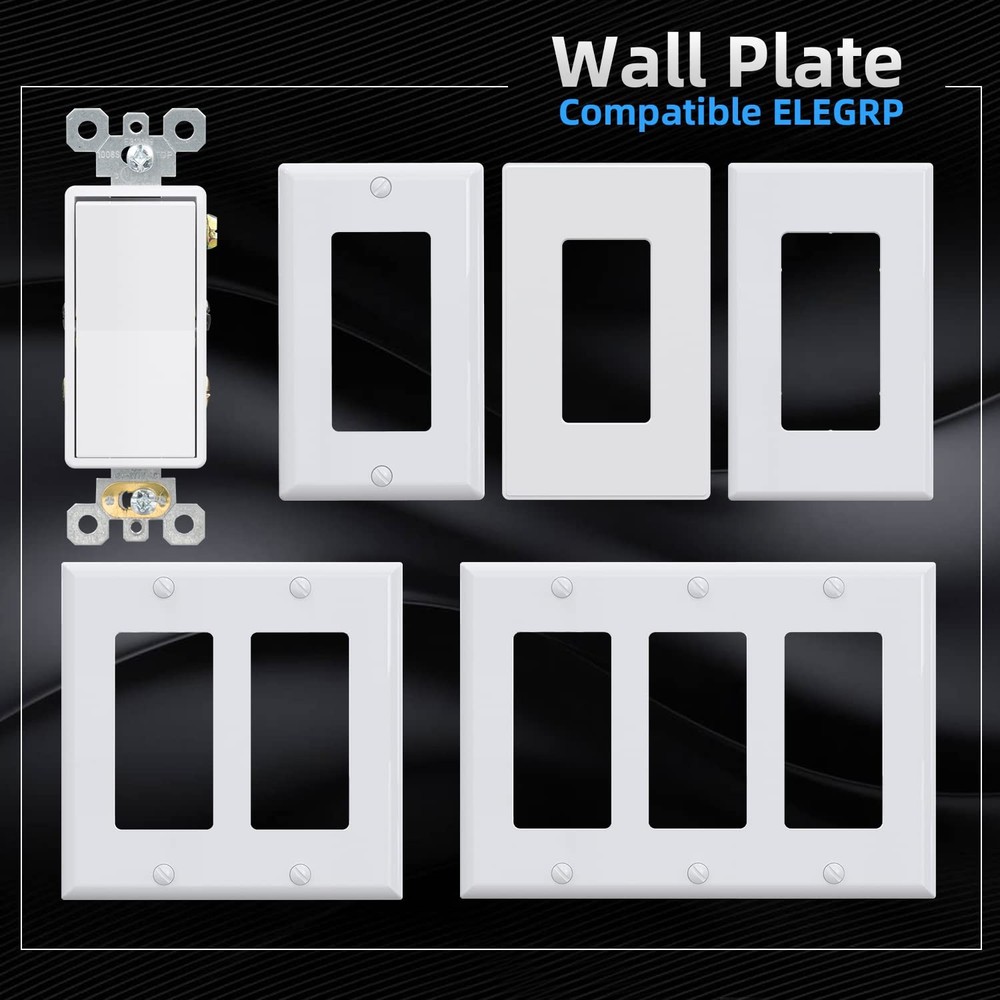 ELEGRP 4 Way Decorative Light Switch, 15Amp, Decorator White