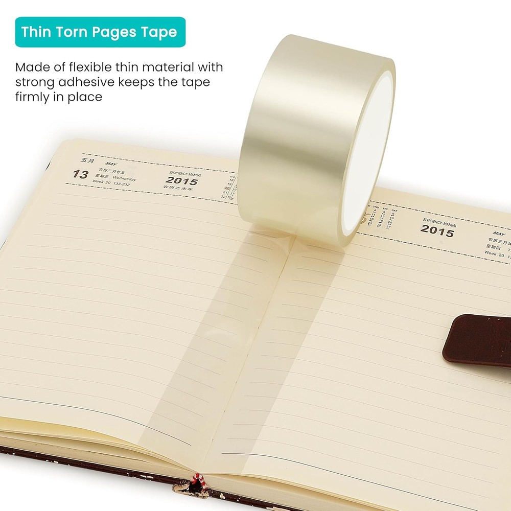 Thin Clear Bookbinding Tape 1inx108ft No Residue