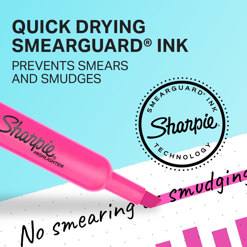 Sharpie Tank Highlighters, Chisel 12 Count (Pack of 1), Assorted Fluorescent
