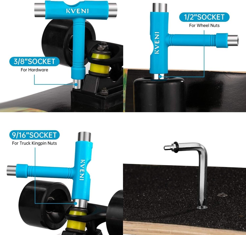 Compact Multi-Function Skateboard Tool - T-Type Allen Key & Phillips Screwdriver