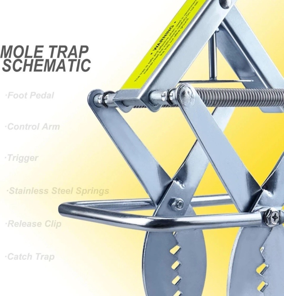 Upgraded Mole Scissor Trap, Mole Trap for Lawns, Easy Step Setup, Efficient