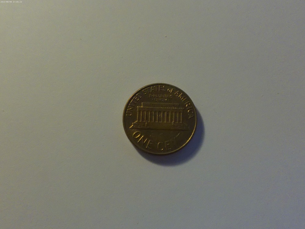 1963-D Lincoln Memorial Cent Error on Reverse Strike Through