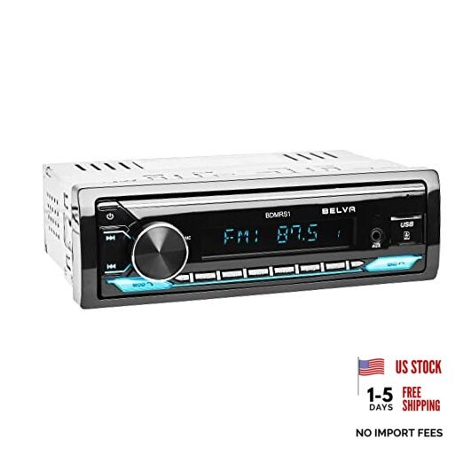 BDMRS1 Single DIN Bluetooth Car Stereo Receiver with Front/Rear