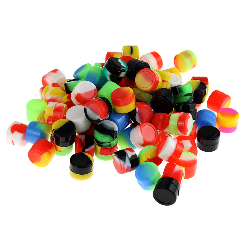 Silicone Container 100pc 2ml Small Round Non Stick Storage Jar Multi Use