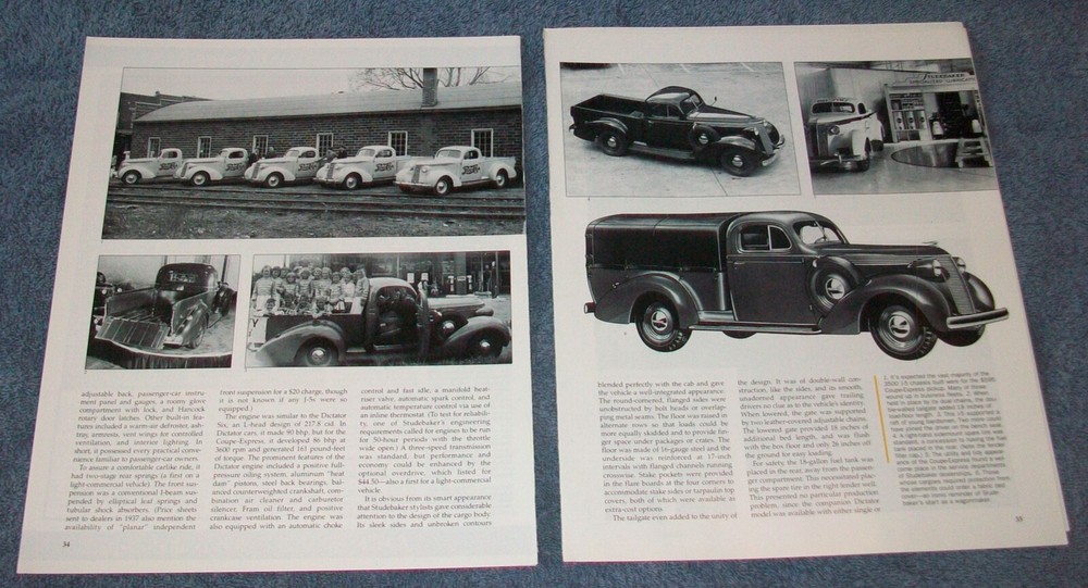 1937-39 Studebaker Coupe Express History Info Article "A Workable Proposition"