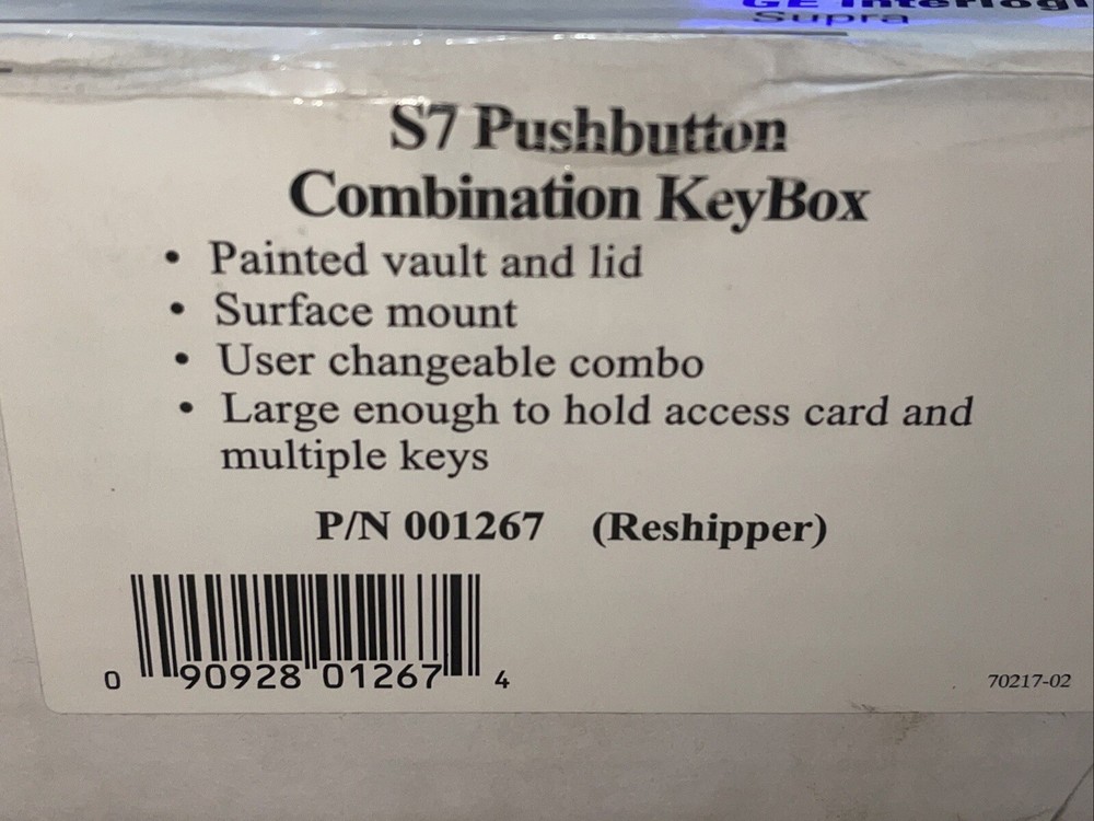 GE Interlogix Supra S7 Pushbutton Combination Key Box SEALED Holds Multiple Keys