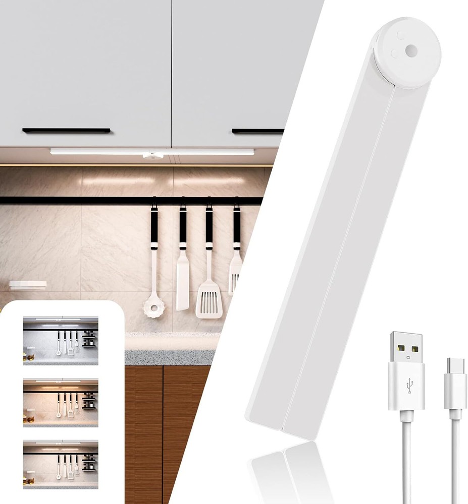 Under Cabinet Light Closet Light Wireless Foldable, 23.6" Motion Sensor Light
