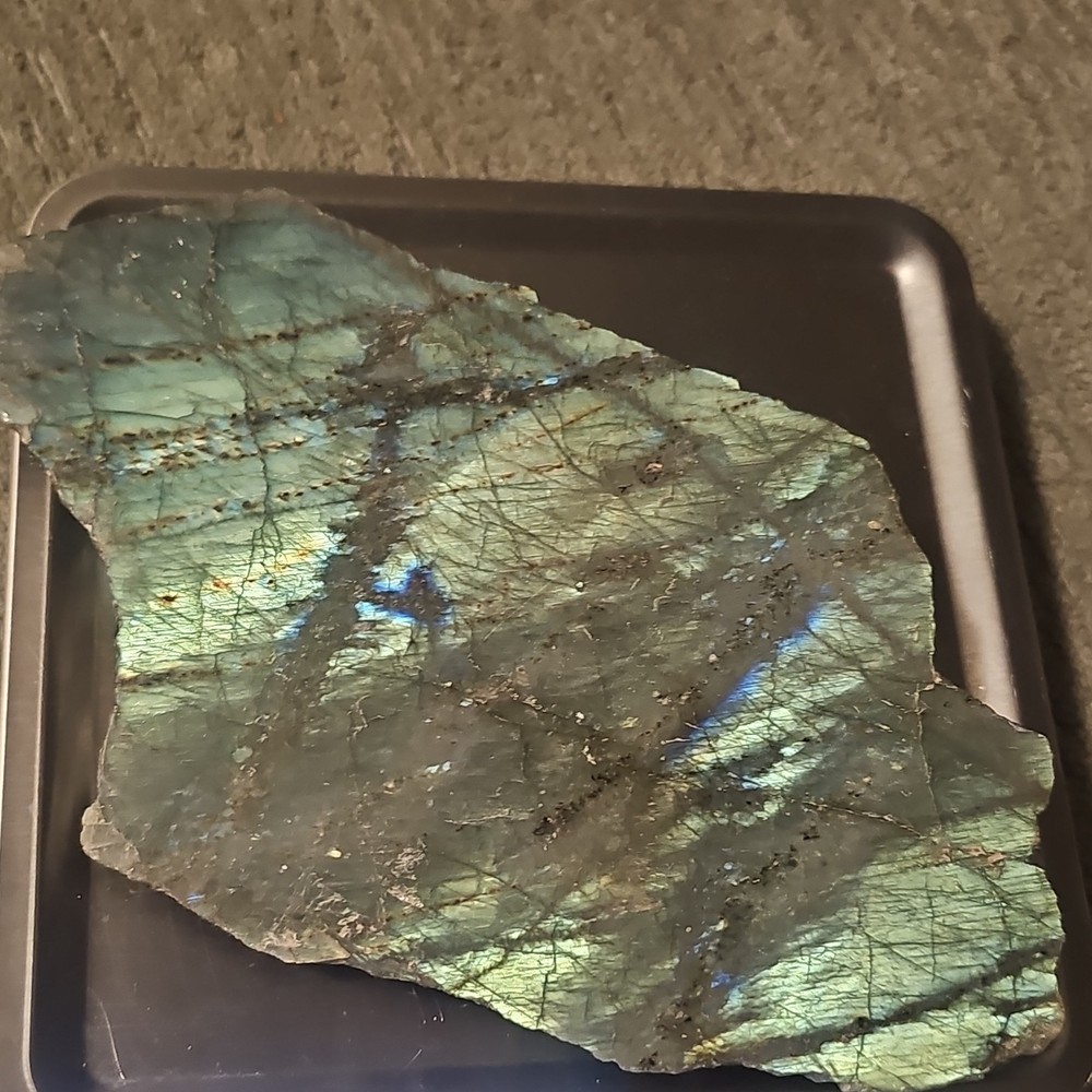 Glowing labradorite crystal / slab. Glows under sunlight.
