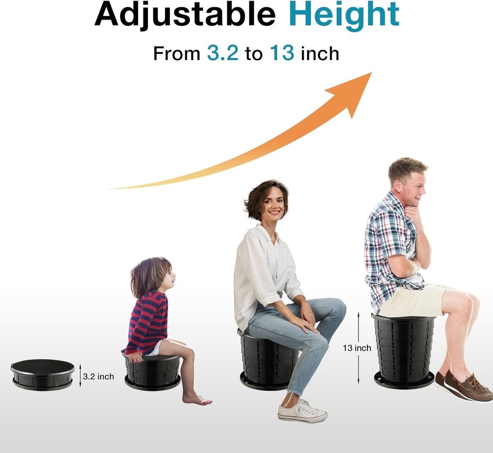 Adjustable Height Portable Camping Toilet