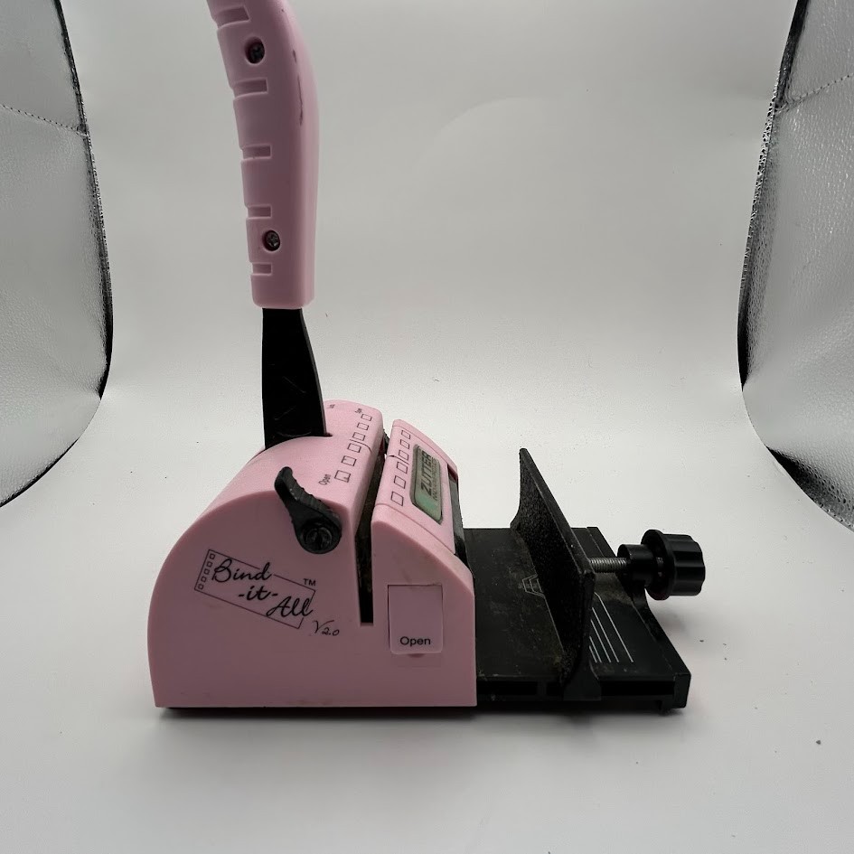 Zutter Bind-It-All V2. Pink Scrapbooking Binder Punch Machine