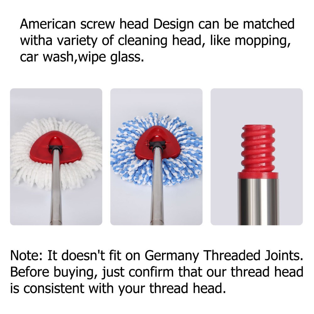 Spinning Mop Pole Handle Replacement 360° Rotating without Microfiber Mop Heads