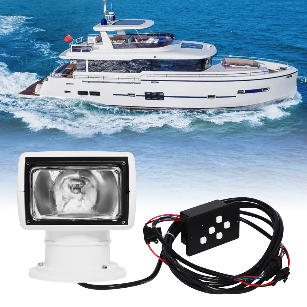 Modern White ABS Boat Searchlight Boat Spotlight 100W Remote Control Spotlights