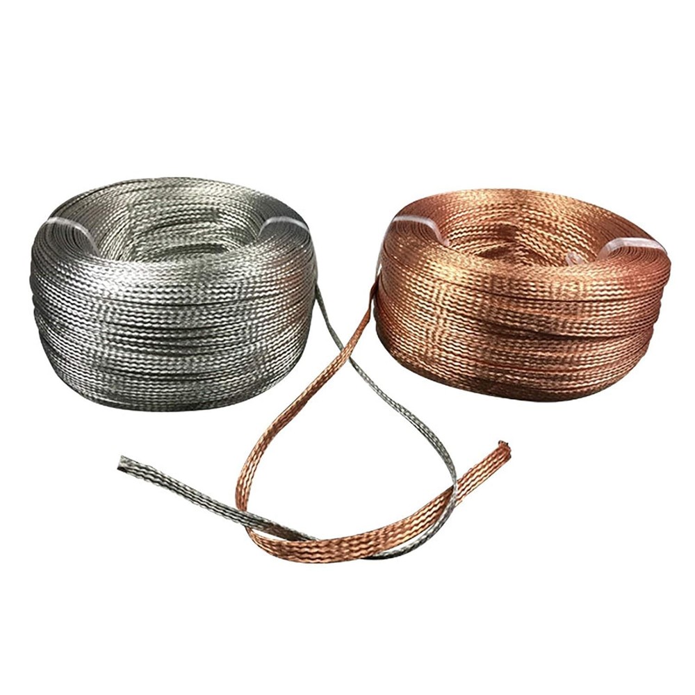 Flat Bare Copper Braid Sleeving 1 Meter, cross section area: 10mm²