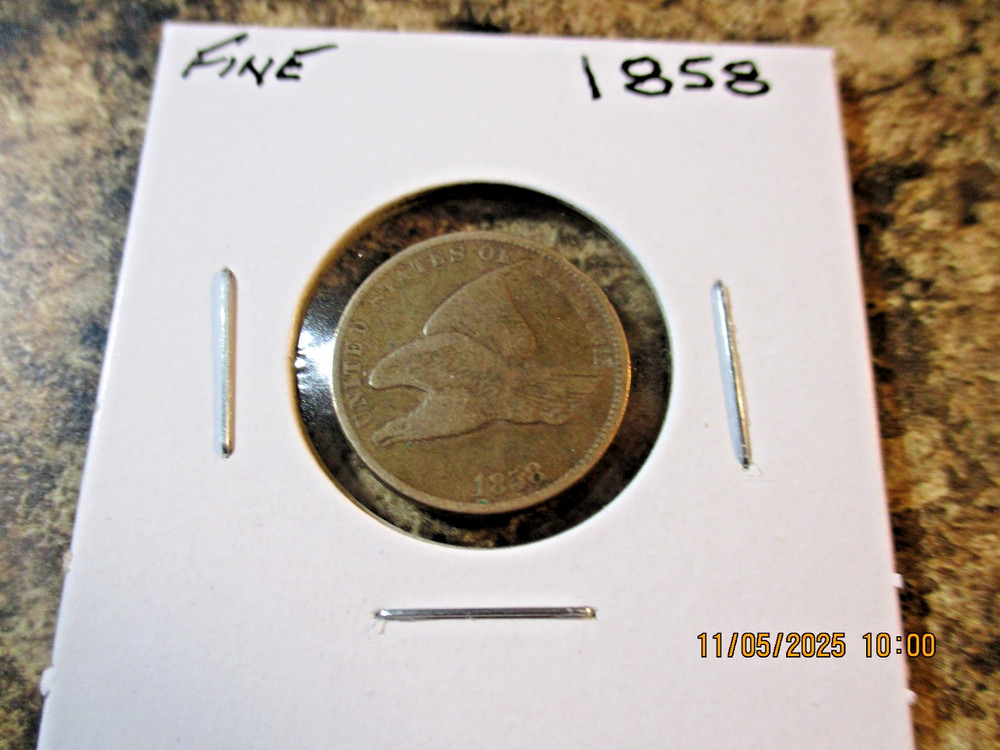 1858 FLYING EAGLE CENT FINE    CC