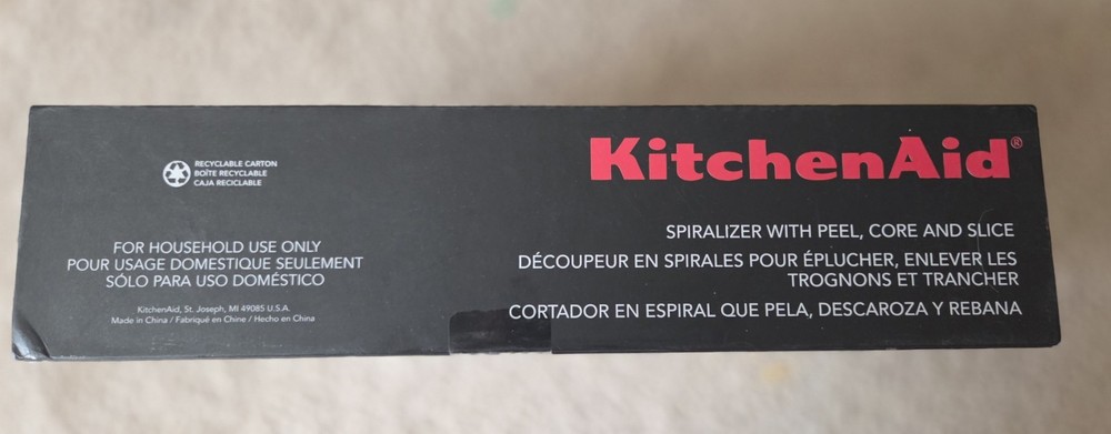 KitchenAid KSM1APC Spiralizer Attachment Peel Core Slice 5 Blades