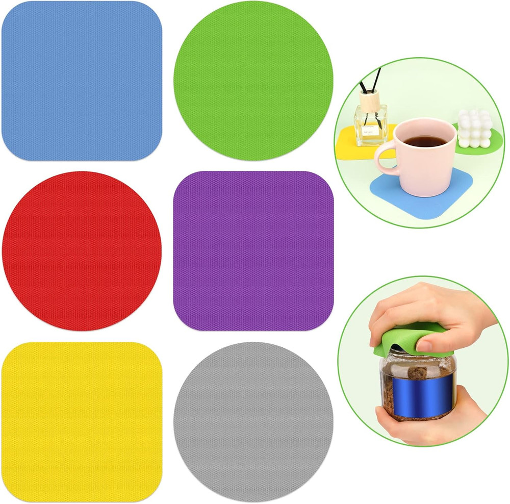 6 Pcs Jar Opener, Rubber Jar Grippers Multi-Function Silicone Jar Gripper Pads B