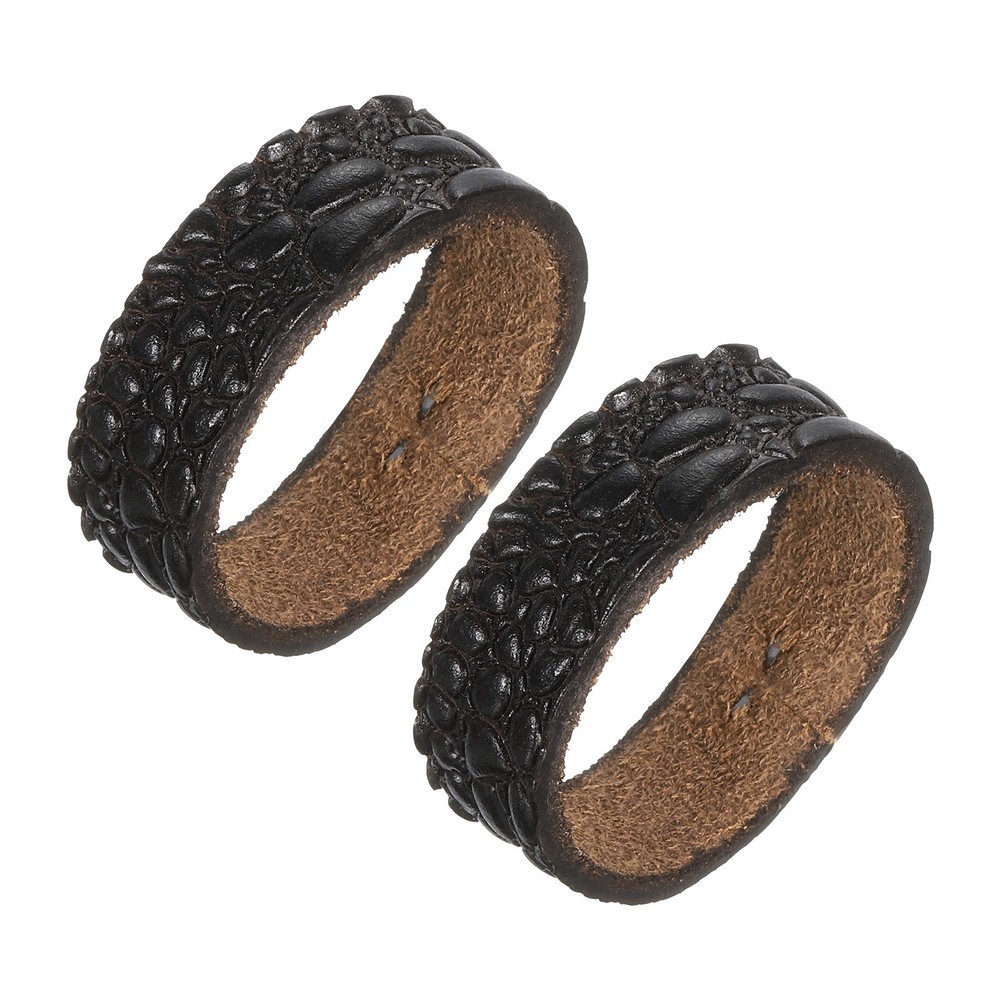 2Pcs Leather Belt Loop Keepers, Fits 3.5cm Width Belt Strap Buckles (Coffee)
