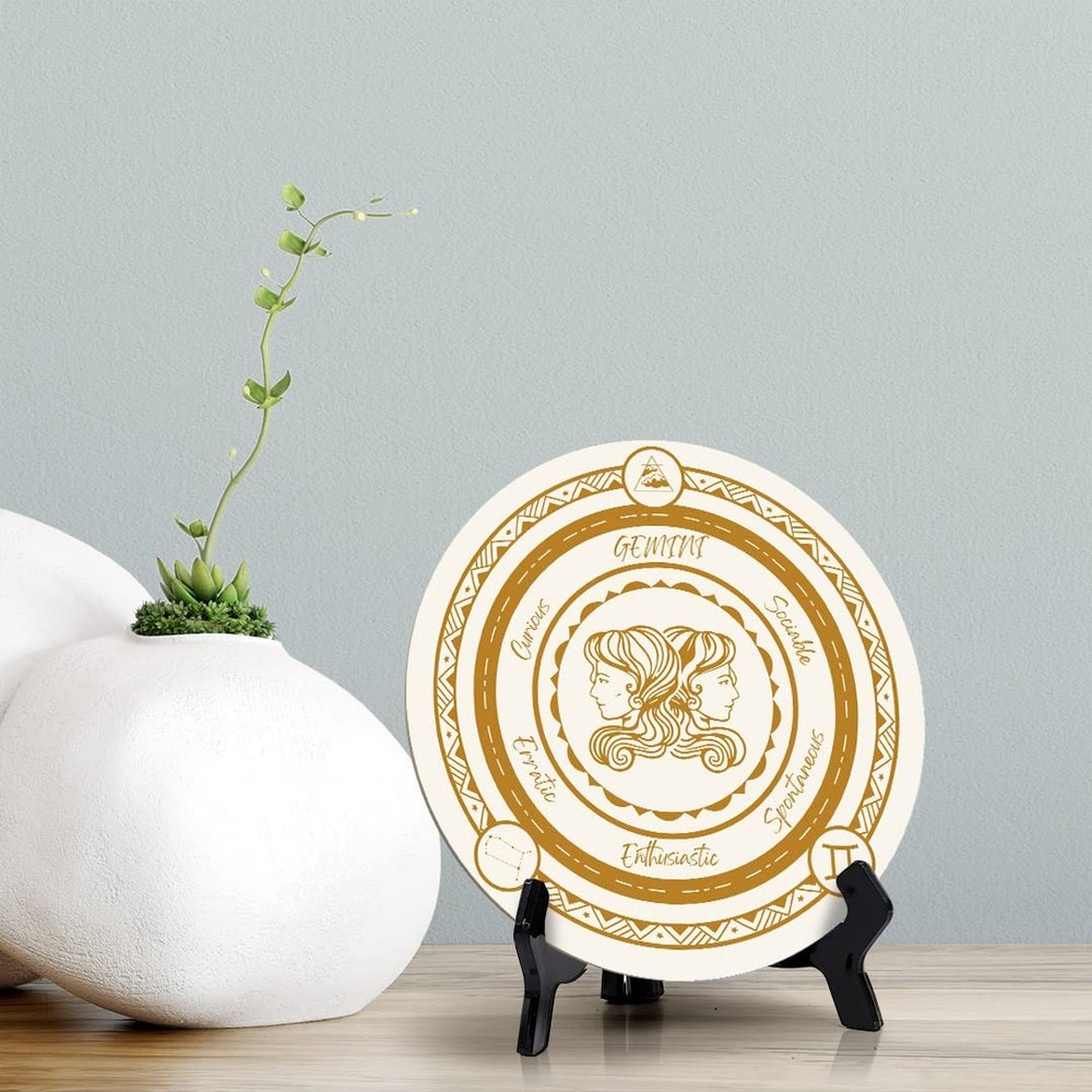 Gemini Zodiac Circle Table Sign (5x5")