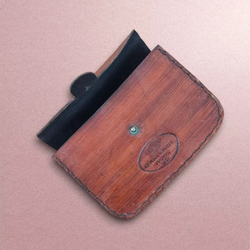 Vintage Leather Pouch with Button Closure for Binoculars Rustic Handcrafted Gift