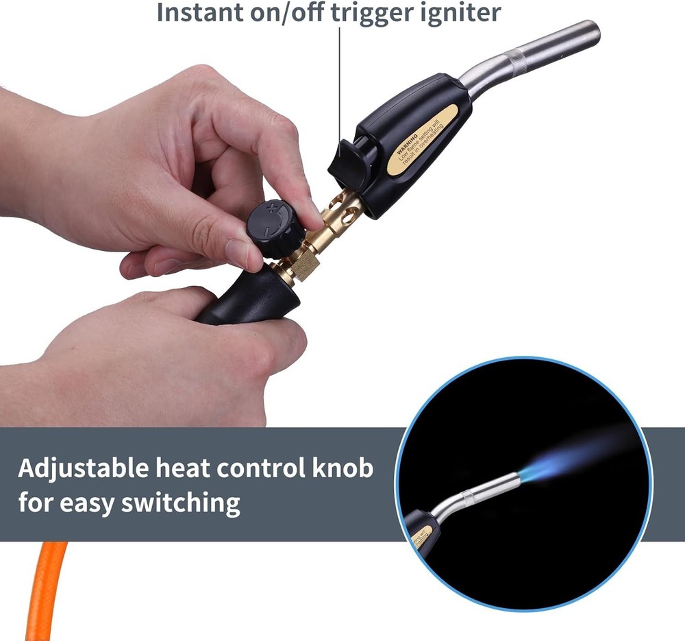 Portable Mapp Gas Torch Kit - Adjustable Heat, Trigger Start