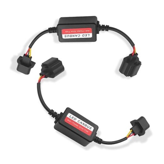 2PCS Car LED Light Decoder, H13/9008 Car LED Bulb Anti Flicker Harness, Plug &