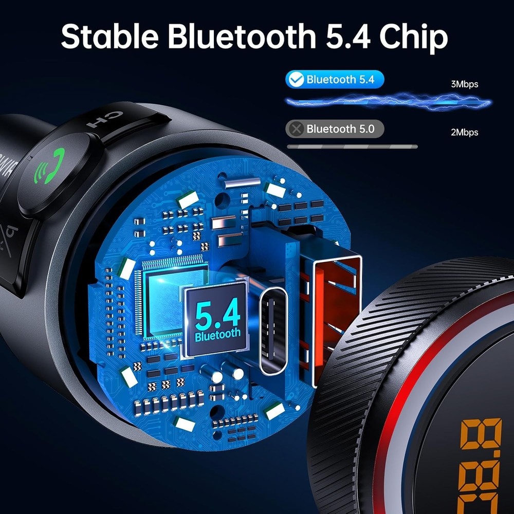 Crystal Clear Hands-Free Calling Bluetooth FM Transmitter