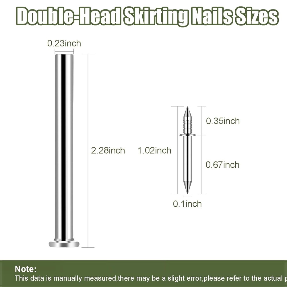 600 pcs Double-Headed Skirting Nails with 6 Sleeve Tools - Invisible...
