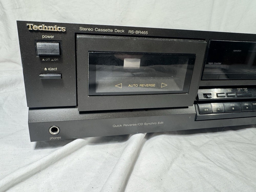 Technics RS-BR465 Stereo Cassette Deck Auto-Reverse Dolby HX Pro-Powers On-As Is