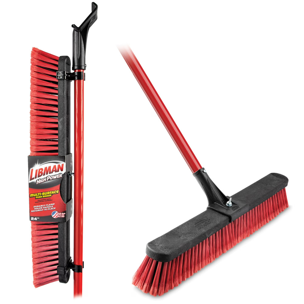 24-Inch Multi-Surface Heavy Duty Push Broom with Steel Handle