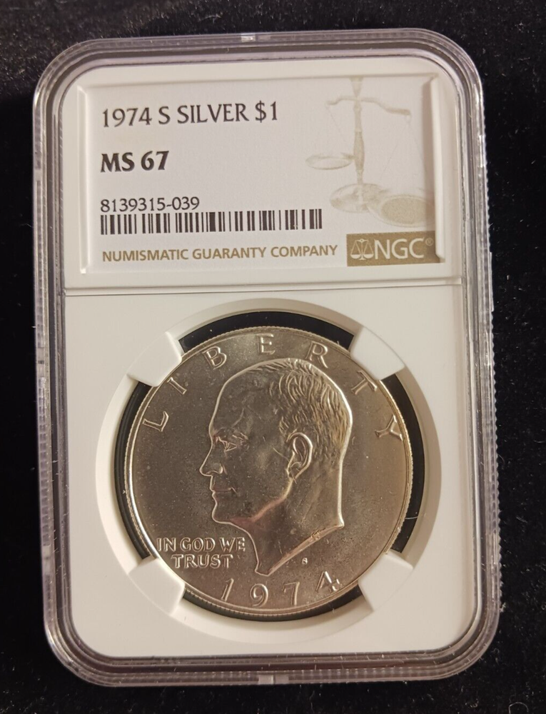 1974(S) Silver $ NGC MS 67 Ike Dollar Coin