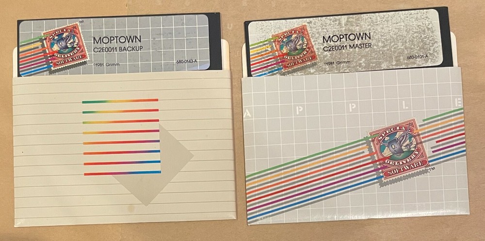 MOPTOWN APPLE II 1981 EDUCATIONAL GAME WORKING DISCS VINTAGE