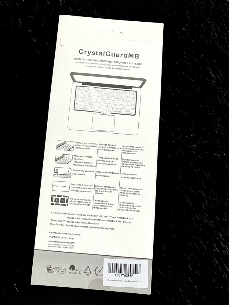 Crystal Guard MB Ultra-thin Keyboard Protector MacBook Pro Air 13" 15" CLEAR