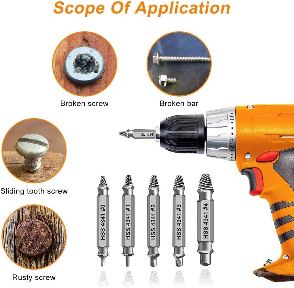 Damaged Screw Extractor Set, Stocking Stuffer Gift Tool for Men Dad Husband