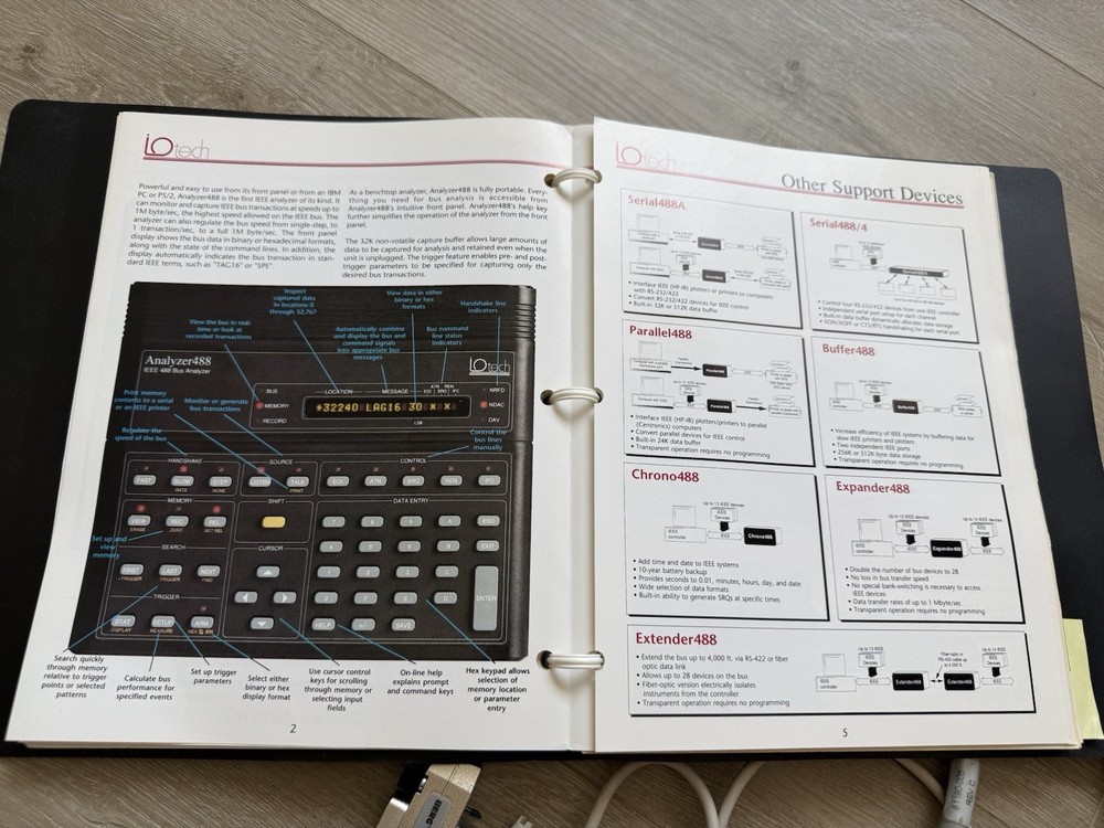 IOtech Analyzer 488 IEEE-488 GPIB Bus Analyzer Lot 2 + Cables Case