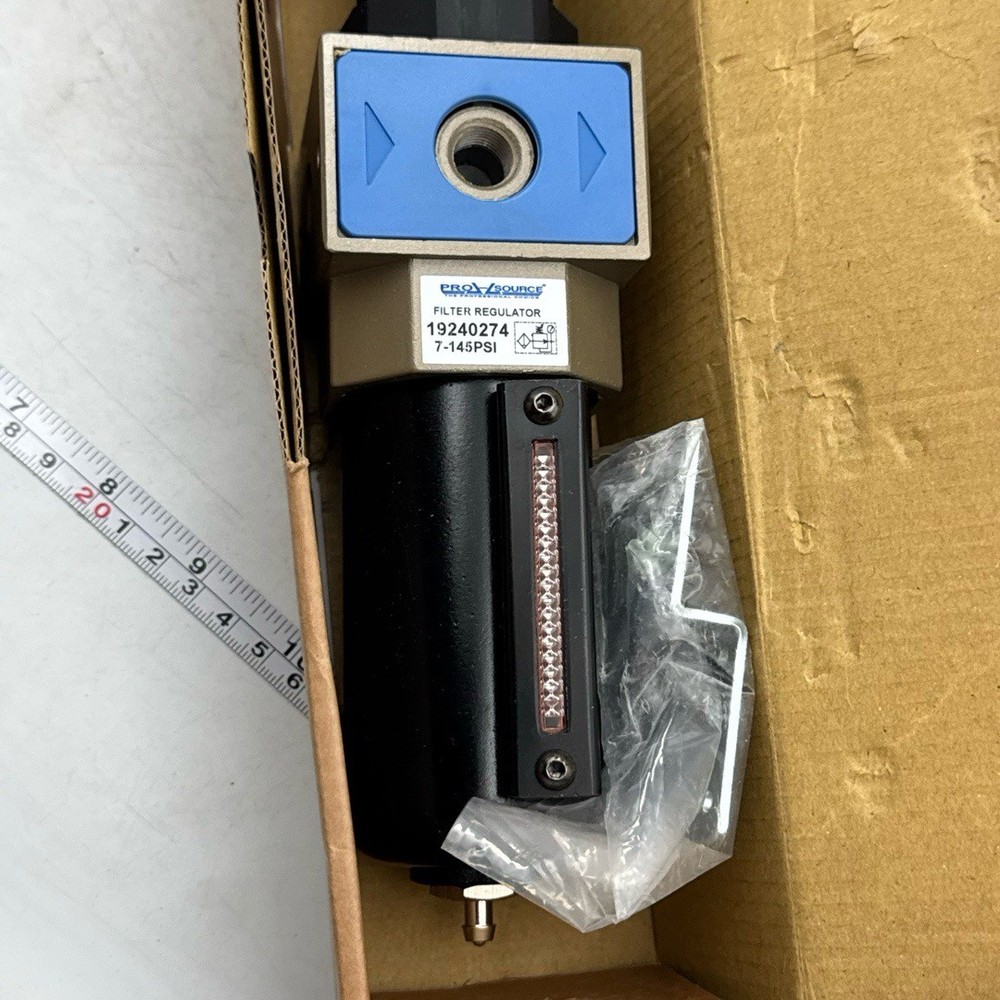 PRO-SOURCE FRL Combination Unit: 1/4 NPT, Intermediate with Pressure Gauge