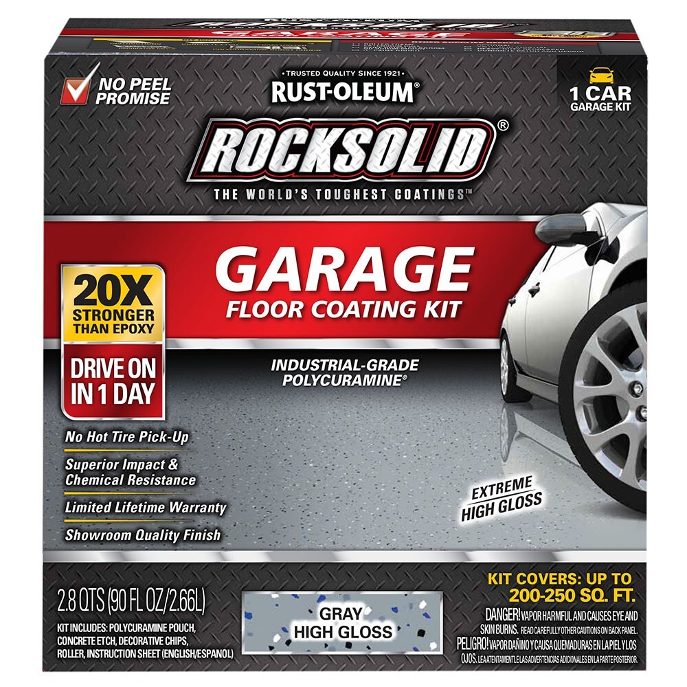 Rust-Oleum ROCKSOLID Garage Floor Coating Kit - Gray High Gloss (60003)