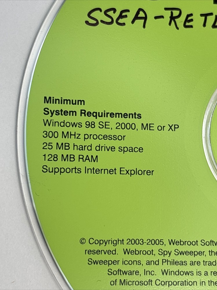 Webroot Spy Sweeper CD Rom Brand 2004