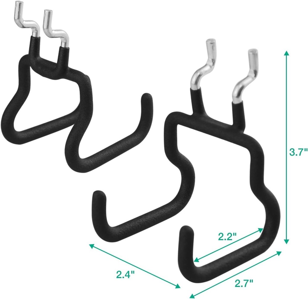 8-Pack Pegboard Hooks, Peg Board Tool Utility Hooks & Hangers Fit 1/4" Pegboa...