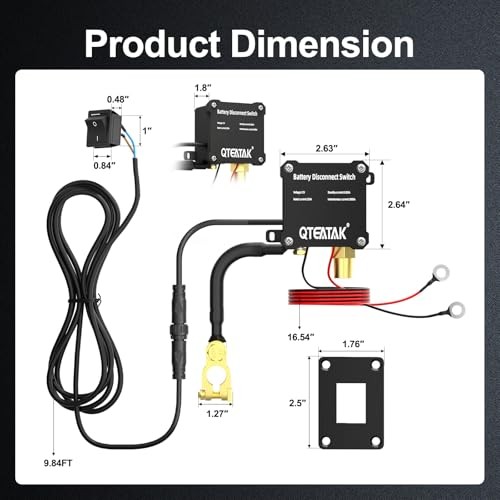 12V 250A Battery Disconnect Switch, KCD4, Manual Control (Panel Rocker Switch)