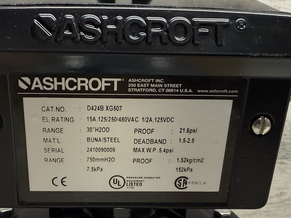 ASHCROFT B424T XG507 PRESSURE SWITCH New