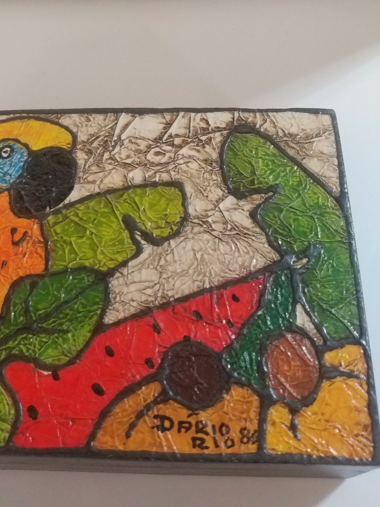 PARROT Hinged Wooden Keepsake Box